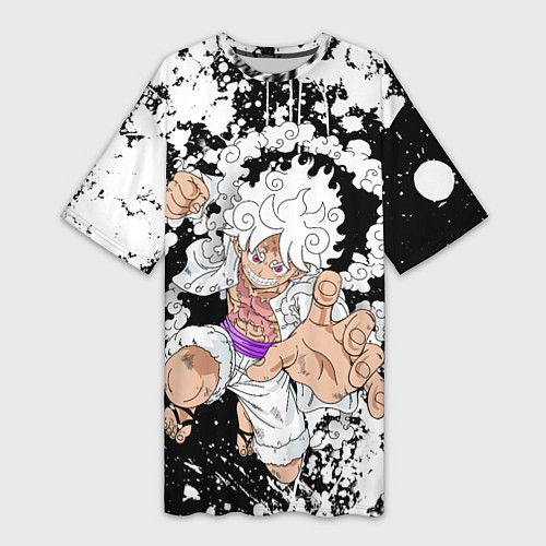 Женская длинная футболка Луффи из Ван Пис - Gear 5 / 3D-принт – фото 1