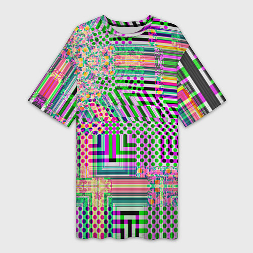 Женская длинная футболка Геометрическая абстракция ультра / 3D-принт – фото 1
