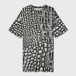 Женская длинная футболка Кожа крокодила - текстура