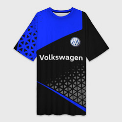 Футболка женская длинная Фольцваген - blue uniform, цвет: 3D-принт