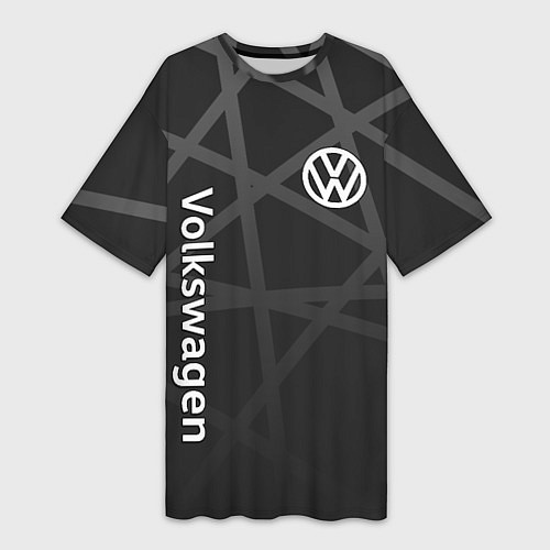 Женская длинная футболка Volkswagen - classic black / 3D-принт – фото 1