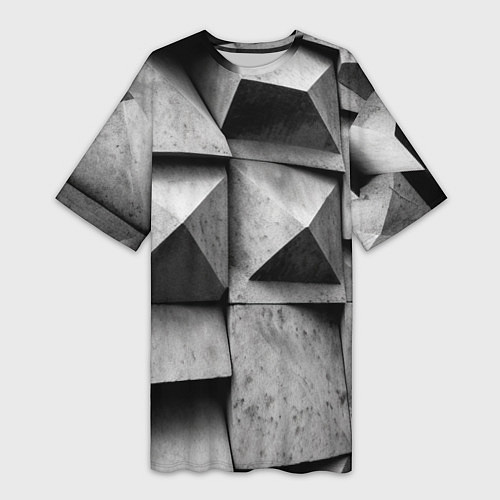Женская длинная футболка Каменная оптическая иллюзия / 3D-принт – фото 1