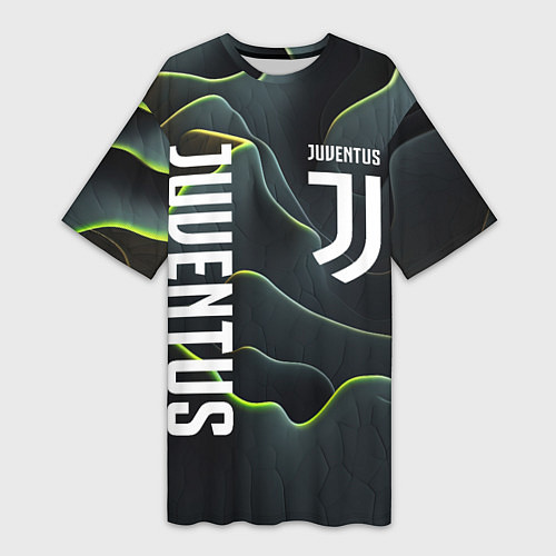 Женская длинная футболка Juventus dark green logo / 3D-принт – фото 1