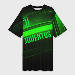 Женская длинная футболка Juventus green line