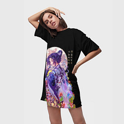 Футболка женская длинная Вей Ин - Магистр Дьявольского Культа, цвет: 3D-принт — фото 2