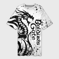 Женская длинная футболка Балдурс гейт 3 - дракон