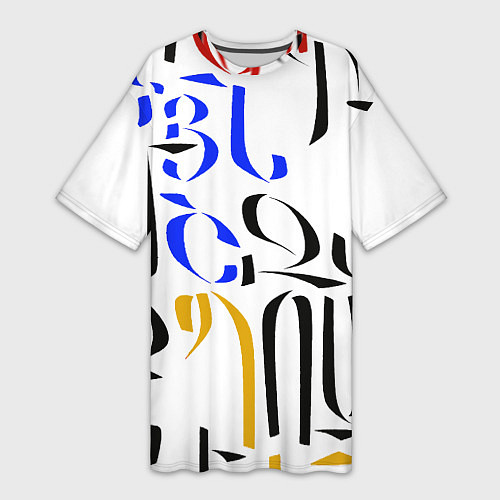 Женская длинная футболка Армения моя Алфавит / 3D-принт – фото 1