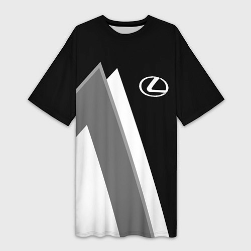 Женская длинная футболка Лексус - спортивный серый / 3D-принт – фото 1