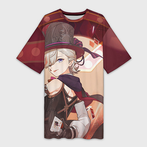 Женская длинная футболка Lyney Genshin Impact / 3D-принт – фото 1