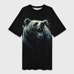 Женская длинная футболка Медведь разъярённый