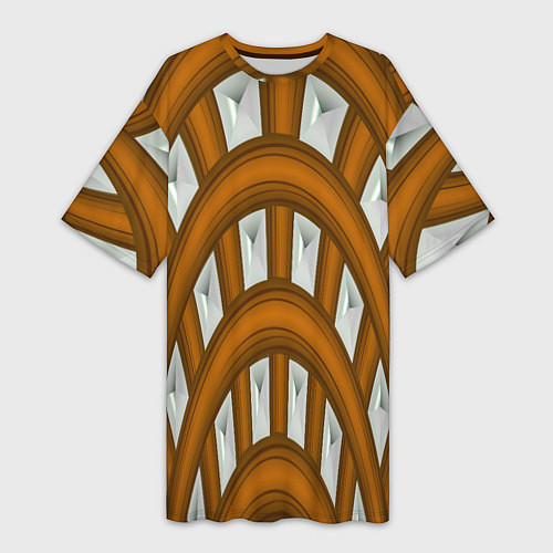 Женская длинная футболка Деревянные своды / 3D-принт – фото 1