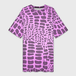 Женская длинная футболка Розовая рептилия