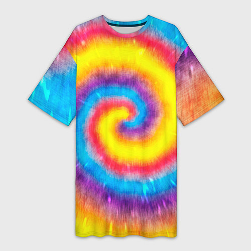 Женская длинная футболка Тай-дай сочные цвета / 3D-принт – фото 1