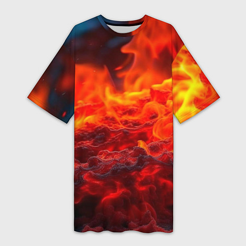 Женская длинная футболка Магма / 3D-принт – фото 1