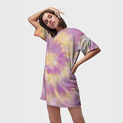 Футболка женская длинная Tie-Dye дизайн, цвет: 3D-принт — фото 2