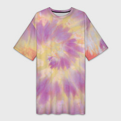 Футболка женская длинная Tie-Dye дизайн, цвет: 3D-принт