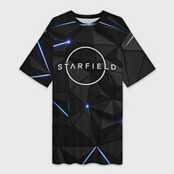Женская длинная футболка Stafield logo black