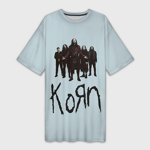 Женская длинная футболка Korn band / 3D-принт – фото 1