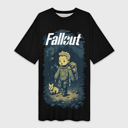 Футболка женская длинная Fallout boy, цвет: 3D-принт