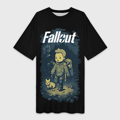 Женская длинная футболка Fallout boy / 3D-принт – фото 1