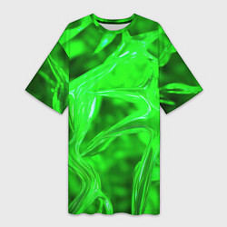 Женская длинная футболка Geometry green