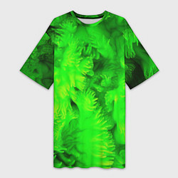 Футболка женская длинная Green abstract texture, цвет: 3D-принт