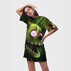 Футболка женская длинная Спрингтрап в атаке, цвет: 3D-принт — фото 2