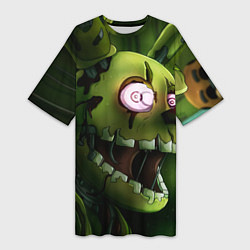 Футболка женская длинная Спрингтрап в атаке, цвет: 3D-принт