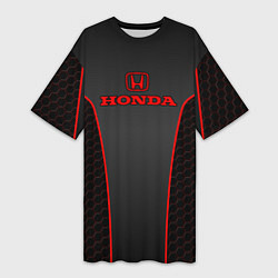 Футболка женская длинная Honda - униформа красная, цвет: 3D-принт