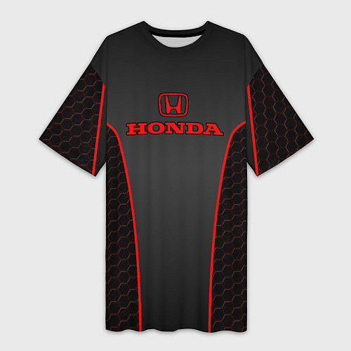 Женская длинная футболка Honda - униформа красная / 3D-принт – фото 1