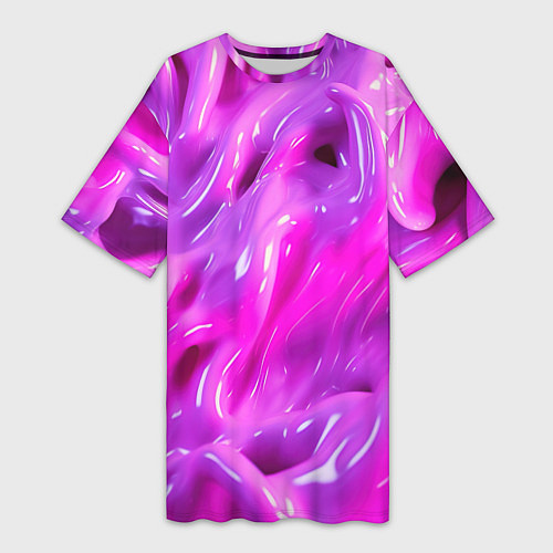 Женская длинная футболка Розовая слизь / 3D-принт – фото 1