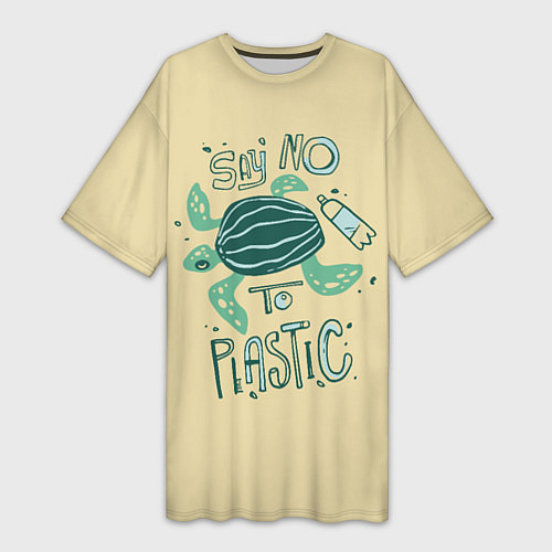 Женская длинная футболка Say no to plastic / 3D-принт – фото 1