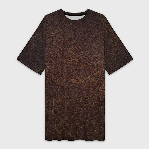 Женская длинная футболка Текстура настоящей кожи / 3D-принт – фото 1