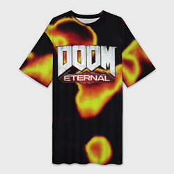 Женская длинная футболка Doom eternal mars