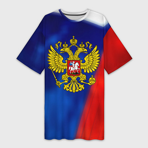 Женская длинная футболка Россия спортивная коллекция / 3D-принт – фото 1