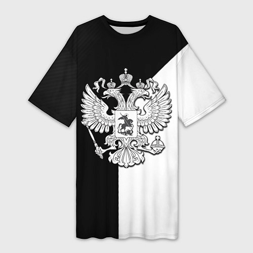 Женская длинная футболка Спортивная геометрия герб россии / 3D-принт – фото 1