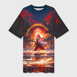 Женская длинная футболка Яэ Мико и небо
