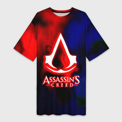 Женская длинная футболка Assassins Creed fire / 3D-принт – фото 1
