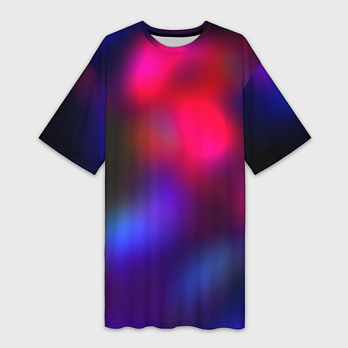 Женская длинная футболка Гградиент красный и синий / 3D-принт – фото 1