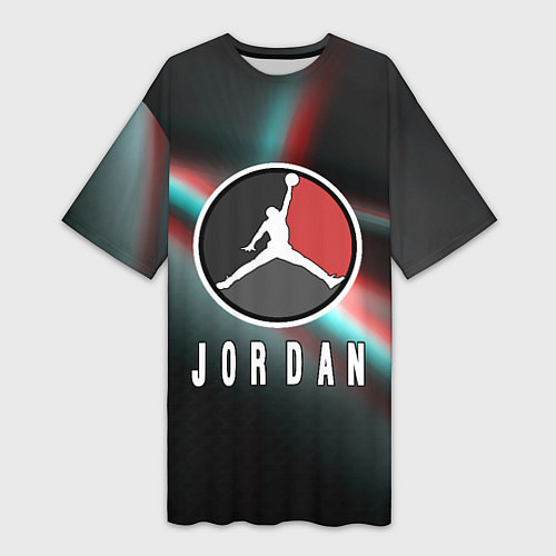 Женская длинная футболка Nba jordan sport / 3D-принт – фото 1