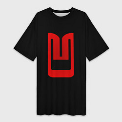 Футболка женская длинная Москвич лого авто, цвет: 3D-принт