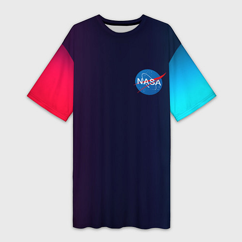 Женская длинная футболка Наса корп спейс / 3D-принт – фото 1