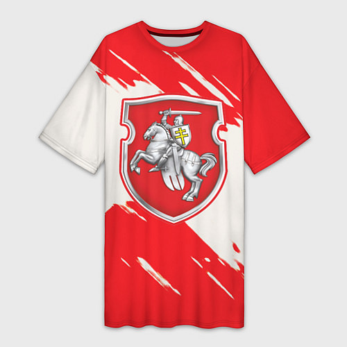 Женская длинная футболка Belarus герб краски / 3D-принт – фото 1
