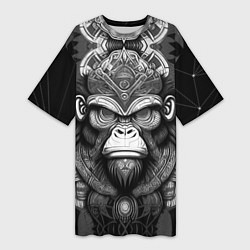 Женская длинная футболка Кинг Конг король обезьян на фоне созвездия