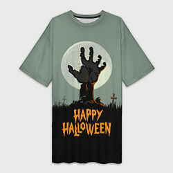 Женская длинная футболка Halloween - рука мертвеца