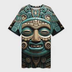 Женская длинная футболка Орнамент в стиле индейцев майя