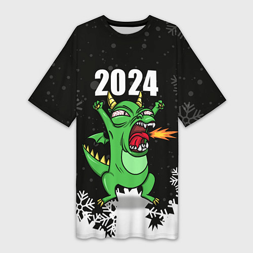 Женская длинная футболка Очередной Новый год / 3D-принт – фото 1