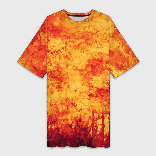 Женская длинная футболка Осенний пожар / 3D-принт – фото 1