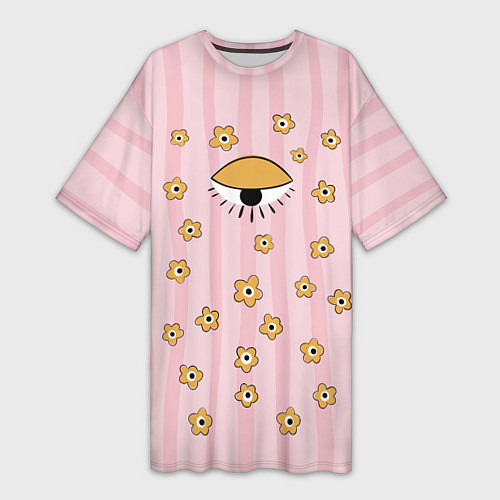 Женская длинная футболка Всевидящее / 3D-принт – фото 1