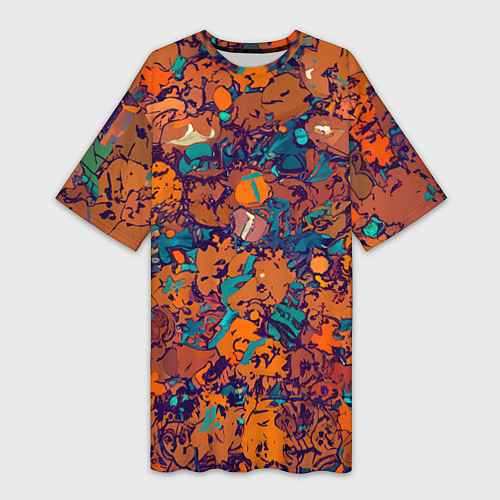 Женская длинная футболка Осенняя ностальгия / 3D-принт – фото 1